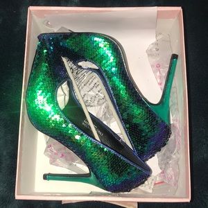 Blue/Green Mermaid Sequin Heels
